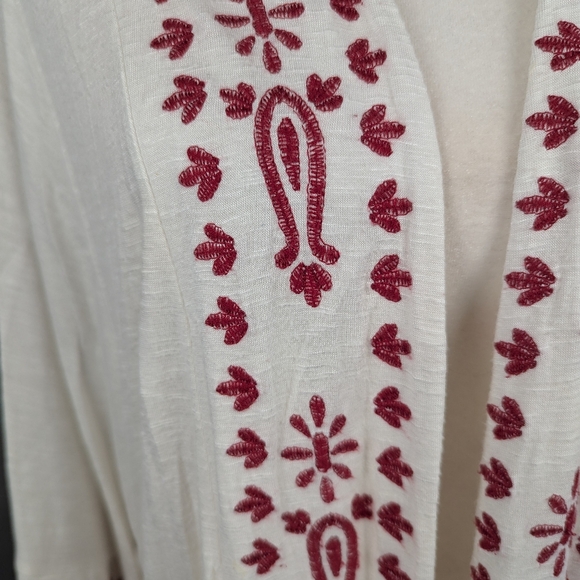 White and red boho cardigan - Picture 8 of 10